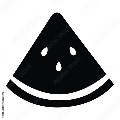 Black silhouette icon of a watermelon slice fruit food