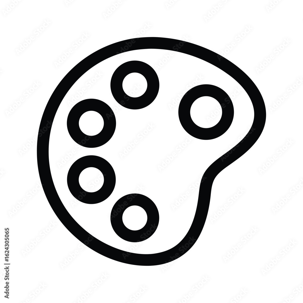 Fototapeta premium Paint Palette Outline Vector Illustration