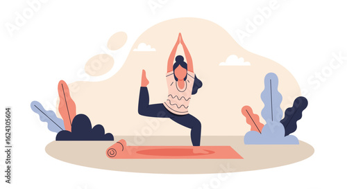 Woman doing yoga outdoors: Perfect for wellness websites, blogs, or fitness apps.