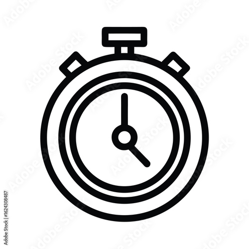 Stopwatch Timer Outline Vector Illustration