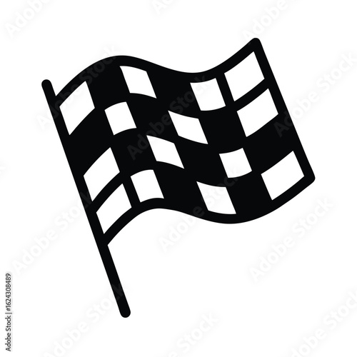 Finish Line Flag Outline Vector Illustration