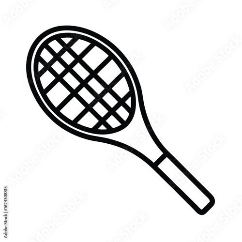 Tennis Racquet Outline Vector Illustration