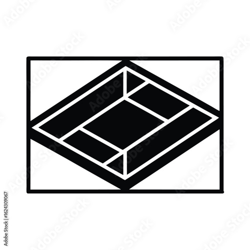 Tennis Court Outline Vector Illustration