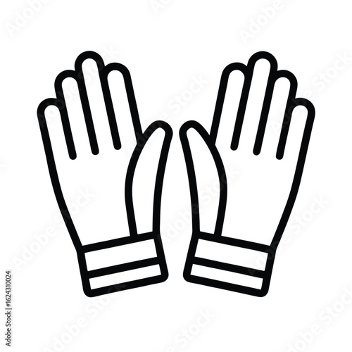 Pair Of Gloves Outline Vector Illustration