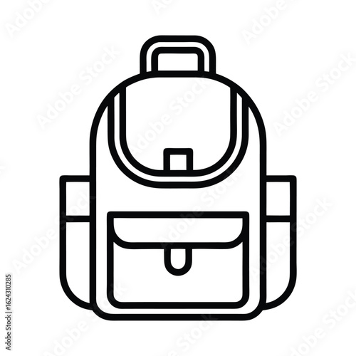 Backpack Outline Vector Illustration