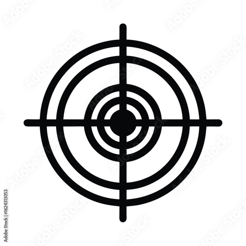 Focus Target Outlined Icon Vector Illustration