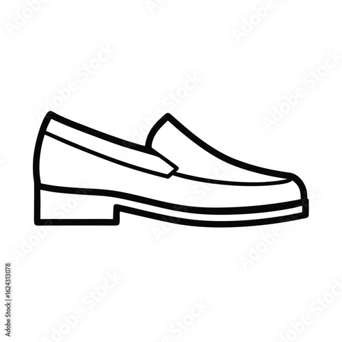 Formal Loafers Outline Vector Illustration