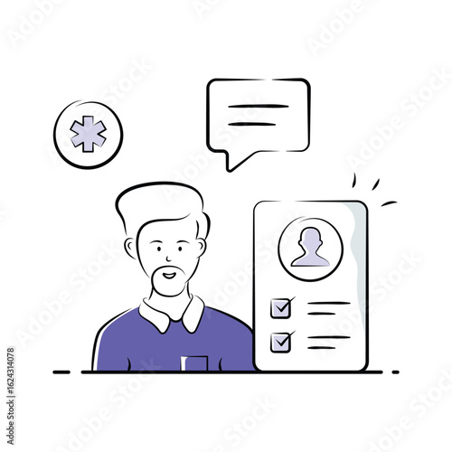 Get this amazing illustration of online consultation in modern styled