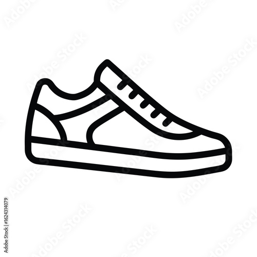 Sneakers Outlined In Bold Vector Illustration