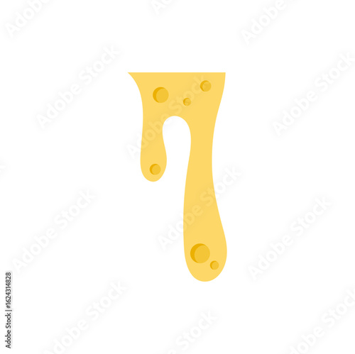 Flowing Melted cheese vector illustration 