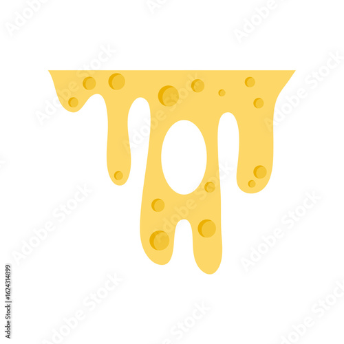 Flowing Melted cheese vector illustration 