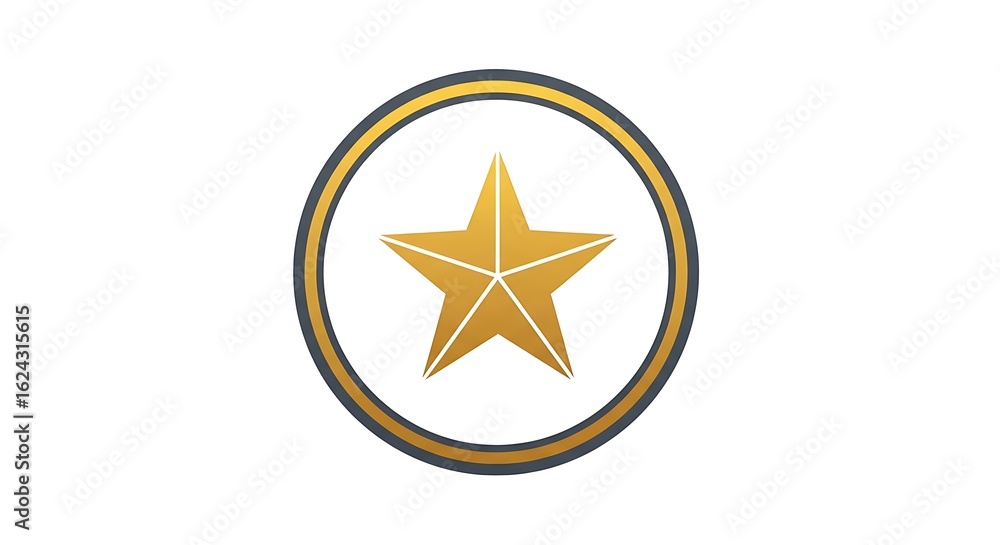 Fototapeta premium Golden star award badge vector illustration graphic design element template