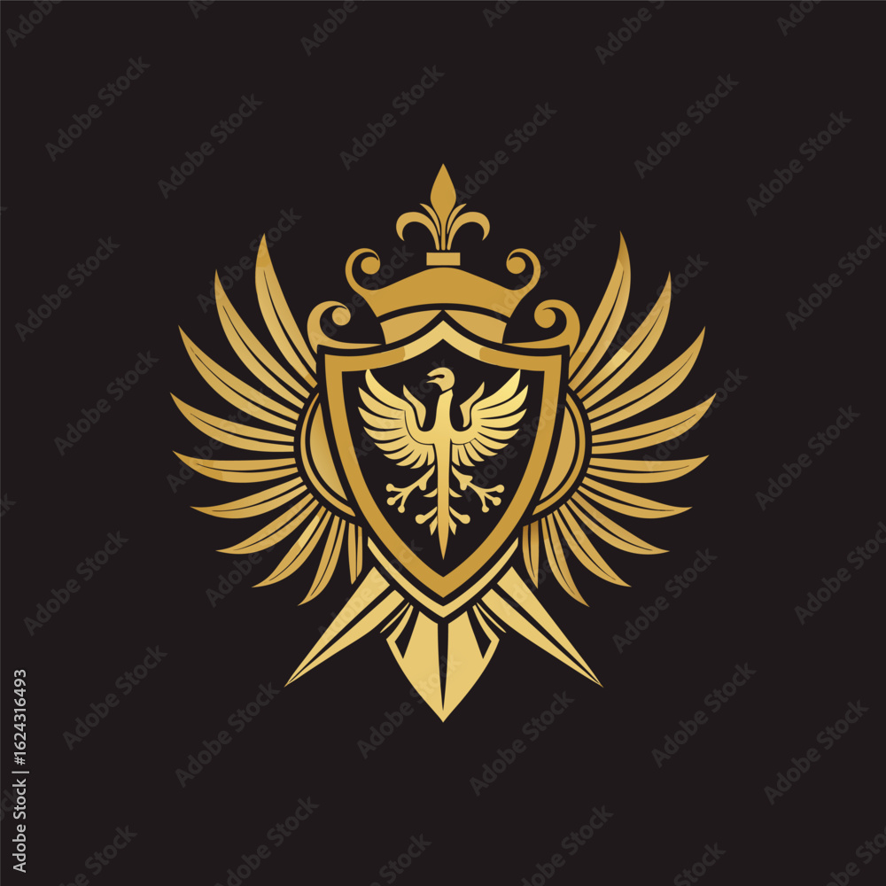 Fototapeta premium Golden heraldic symbol 