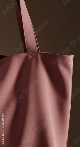 Close-up of a mauve tote bag