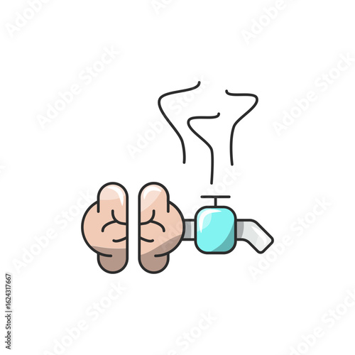 Pressure Valve Icon, Controlled Stress Release Steam Vector.
