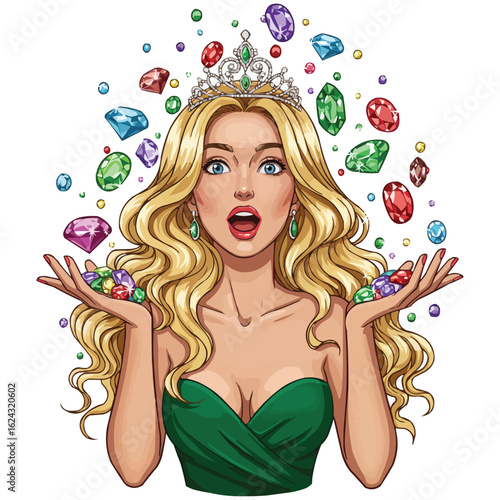 Stunning Woman with Diamonds A Treasure Trove of Jewels