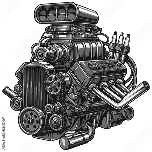 High Performance Engine with Supercharger