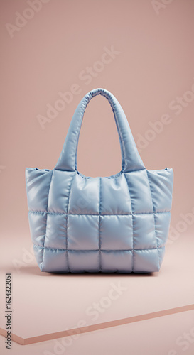 Light-blue quilted tote bag (1)