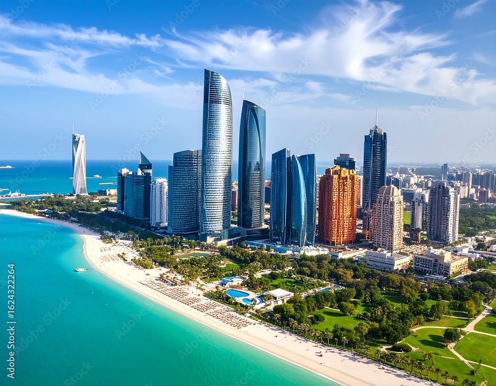 Obraz premium Coastal city skyline