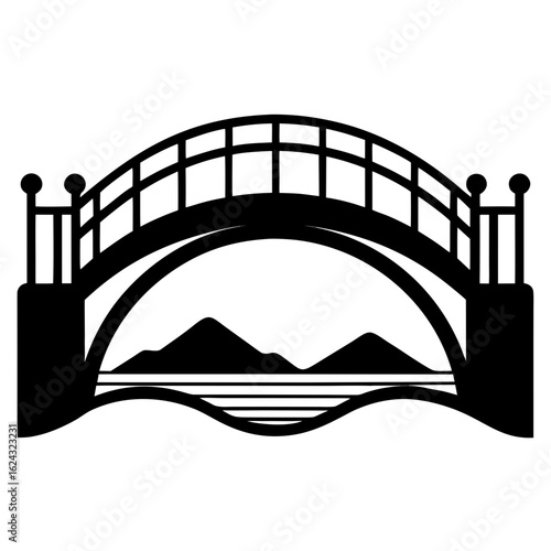 River Bridge Silhouette Scene