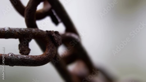 Rusty Chain Links: Close-Up, Texture, and Abstract Background.