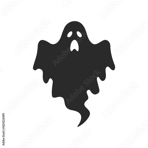 Spooky ghost silhouette with eerie expression