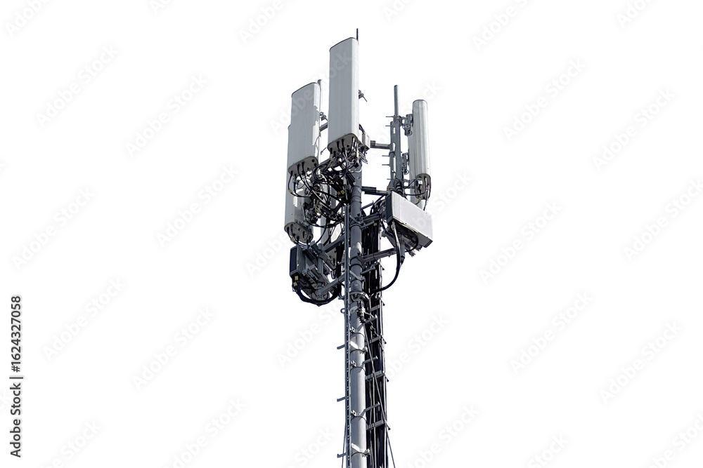 Naklejka premium Cell phone tower cut out on white background