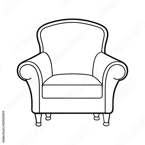 armchair outline vector