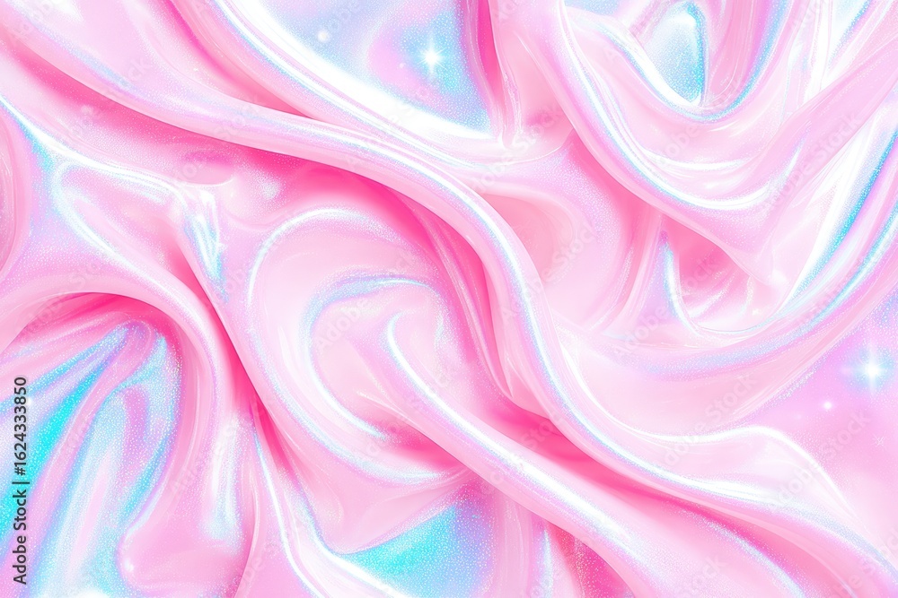 Obraz premium Soft, iridescent pink and pastel blue silk fabric