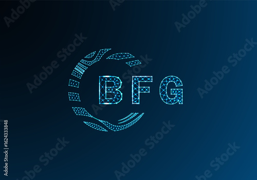 Fotografie BFG low poly letter logo vector design