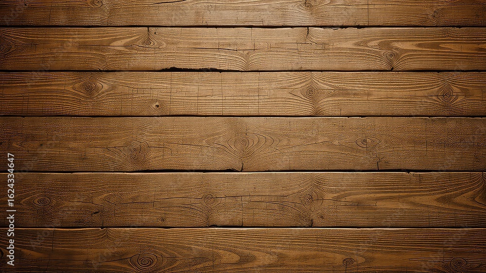 Naklejka premium A Rustic Plank Surface with Warm Tones Showcasing Natural Wood Grain and Texture, Ideal for Backgrounds and Design Elements