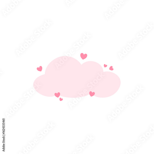 Cute clouds with heart vector illustration 