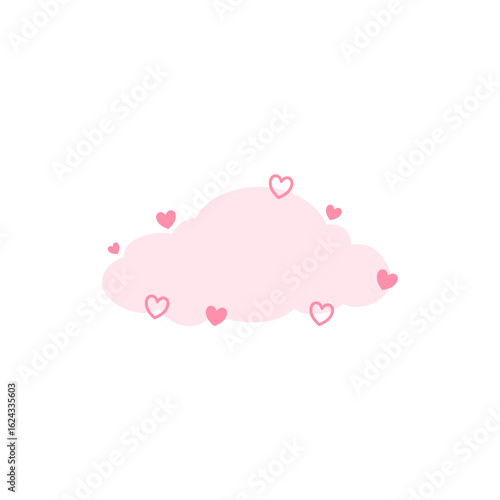 Cute clouds with heart vector illustration 