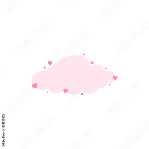 Cute clouds with heart vector illustration 