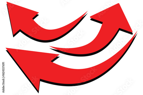 set of curve arrows. Arrows set. Curved arrows. Arrow sign. Flat style icons. eps 10