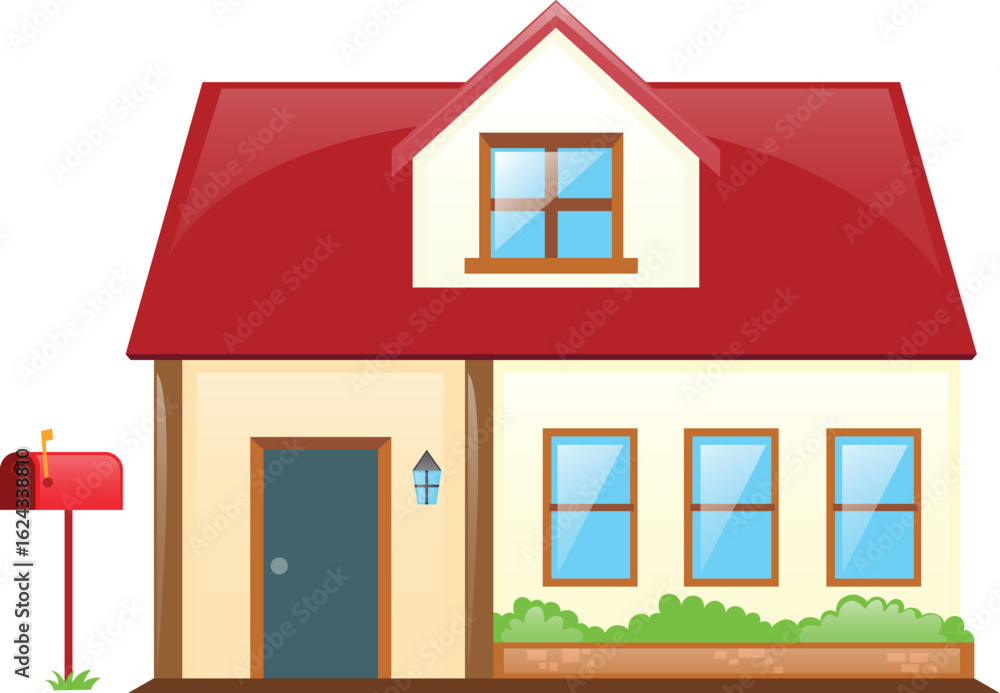 vector illustration of a red and cream house vector illustration of a red and cream house