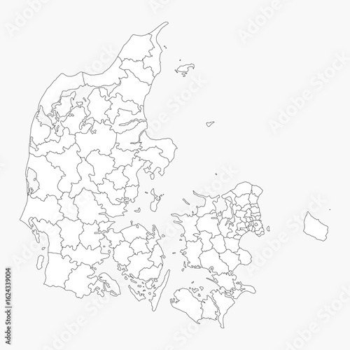 Denmark Municipality Map (Most specific and accurate title, as the divisions appear to be municipalities)