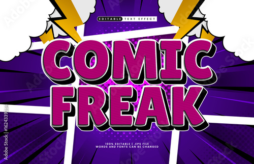 comic freak editable text effect with a comic and books text effect