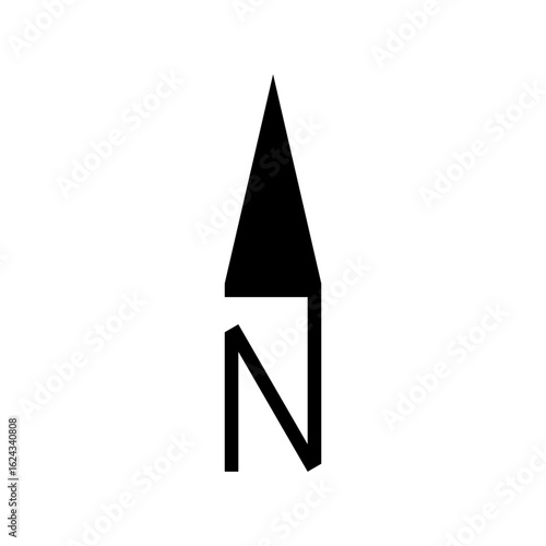 Architectural north arrow and compass outline vector