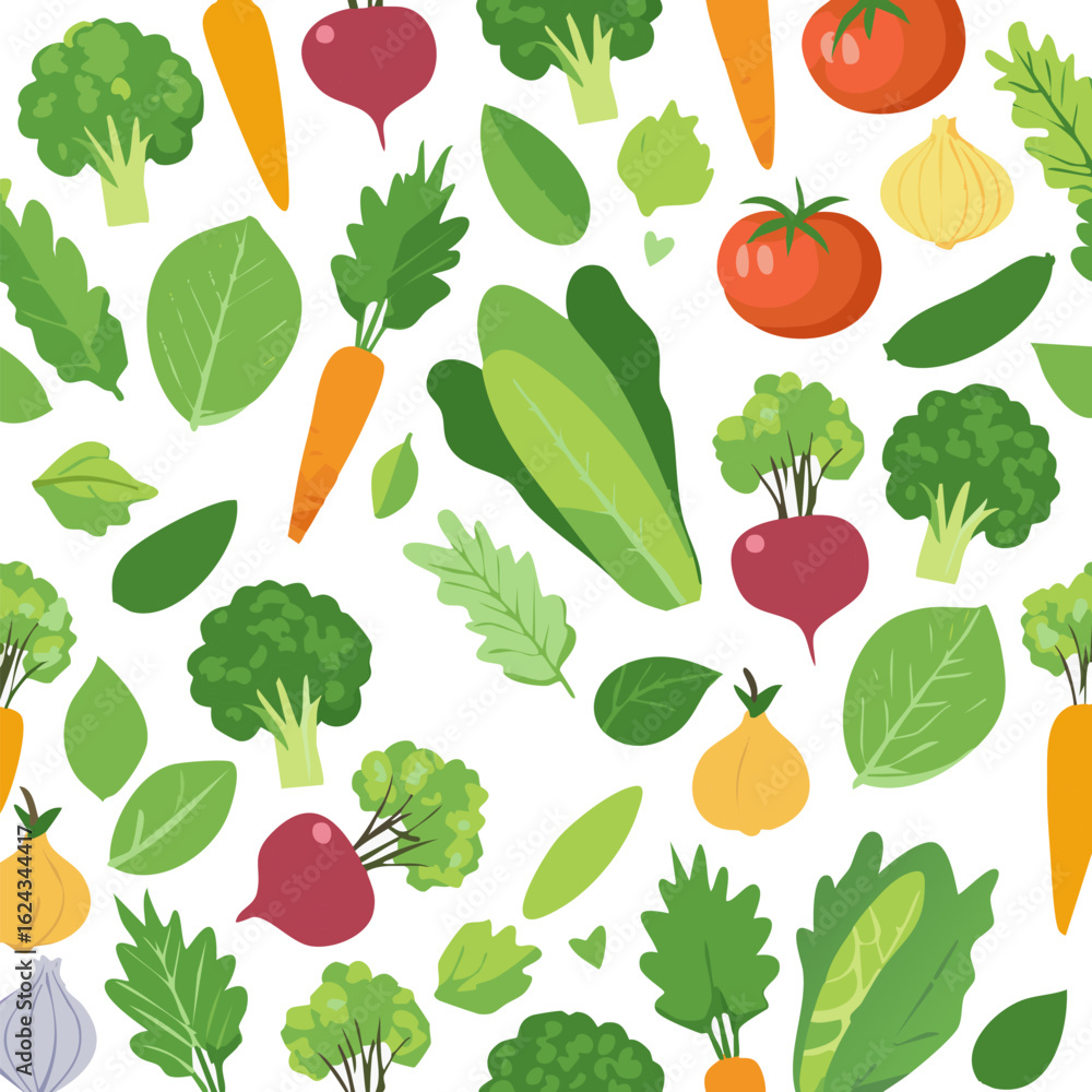 Fototapeta premium Colorful Vegetable Pattern Design 1.