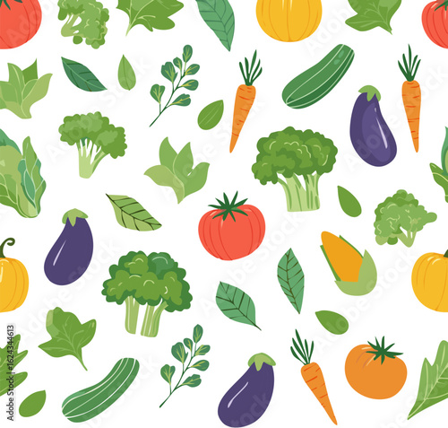 Vibrant Assortment of Fresh Vegetables and Greens.