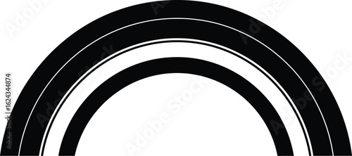 Illustration of a rainbow, representing weather, nature, hope, and a colorful arch in the sky after rain, 