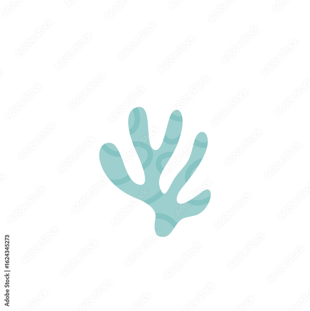 Obraz premium Sea coral and seaweed vector illustration