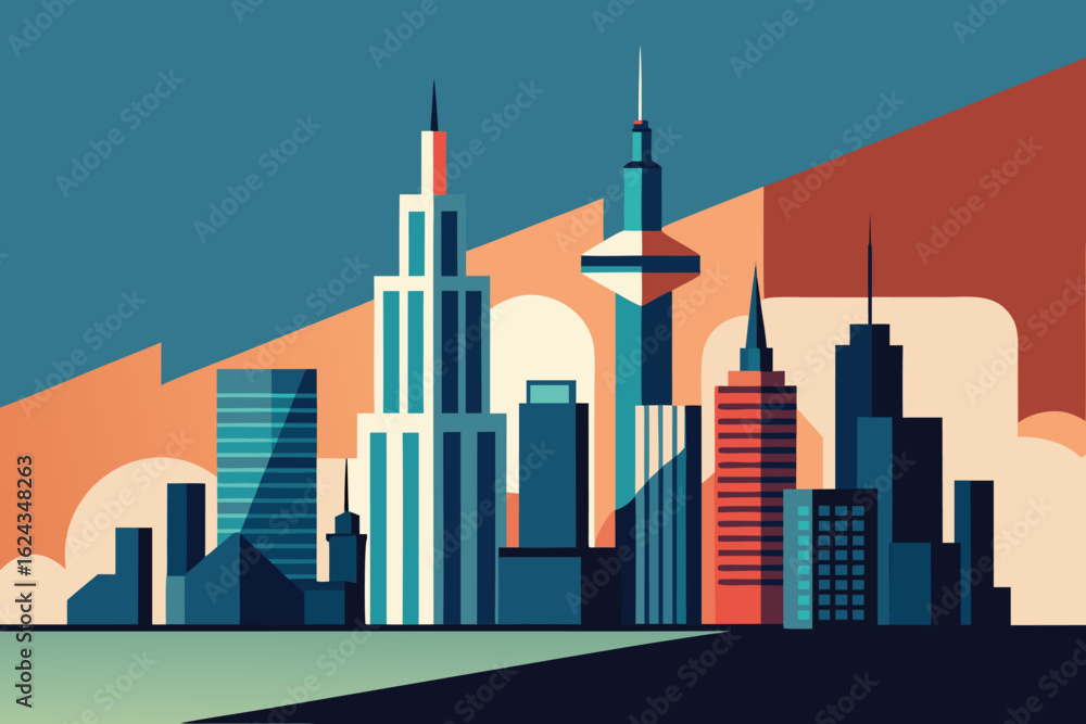 Obraz premium downtown district featuring office and mixed use t (1).eps