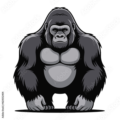 Gorilla vector illustration on white background.