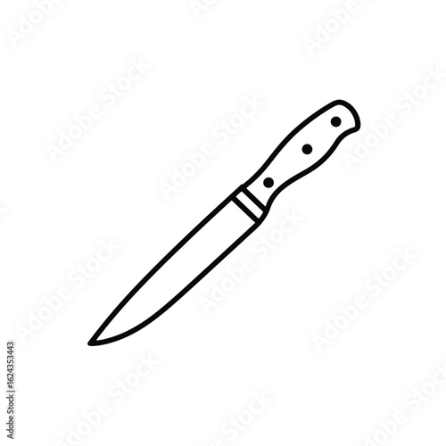 Detailed carving knife illustration on white background, kitchen tools