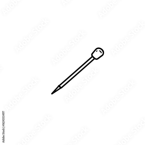 Simple toothpick drawing on white background, minimalism concept