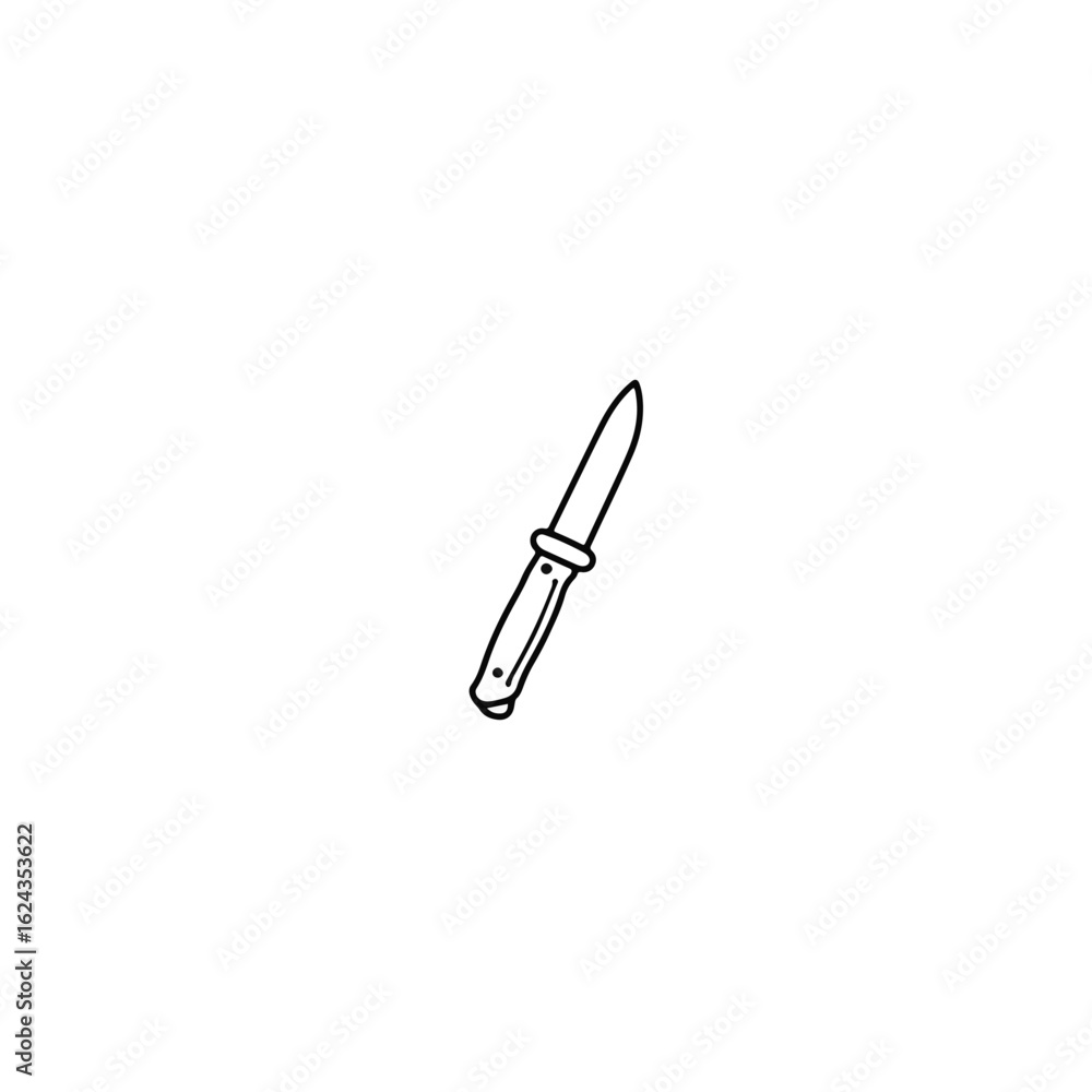 Obraz premium Simple folding knife illustration on white background, minimalist design