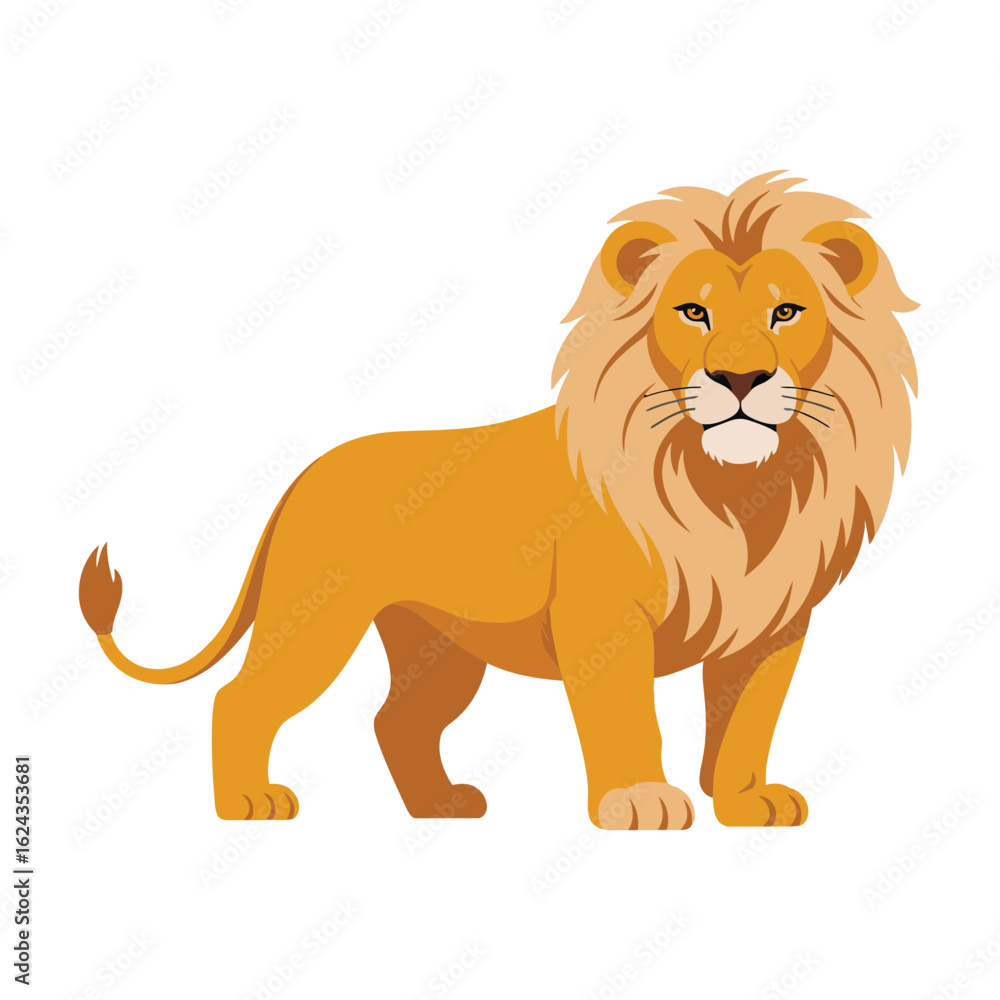 Obraz premium Lion vector illustration on white background.