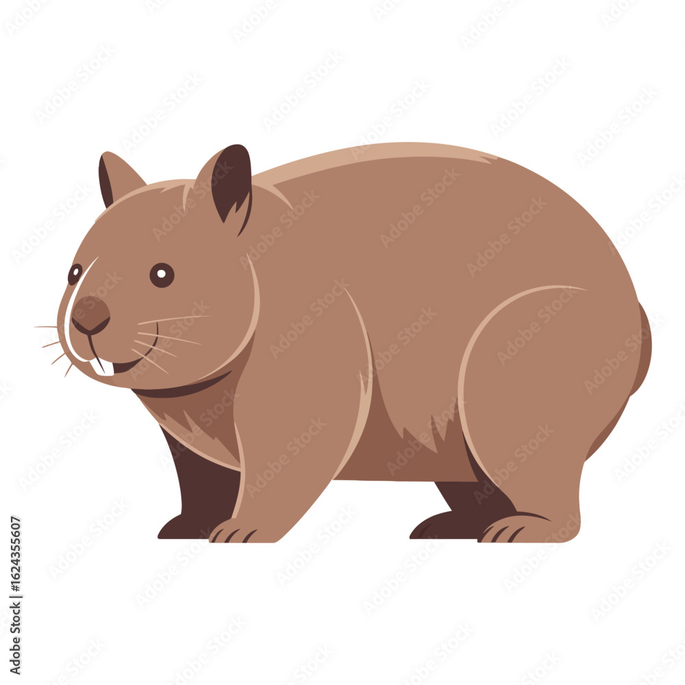 Obraz premium Wombat vector illustration on white background.